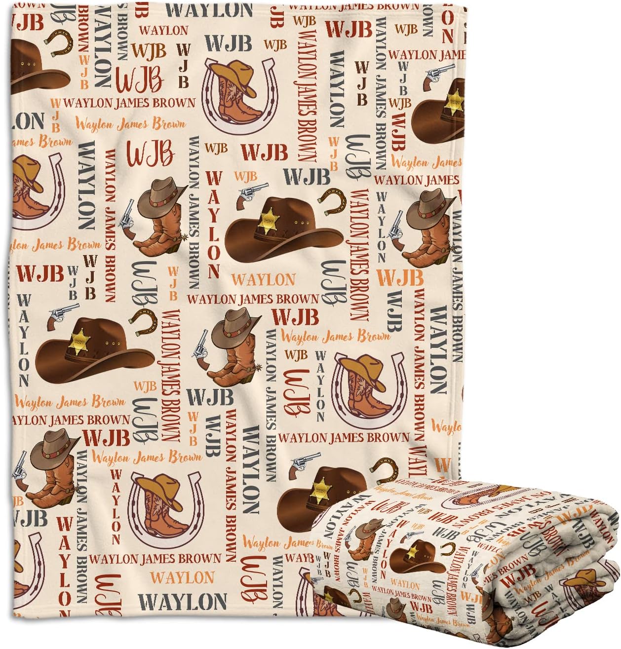 Cowboy Baby Blanket, Personalized Baby Blankets for Boys