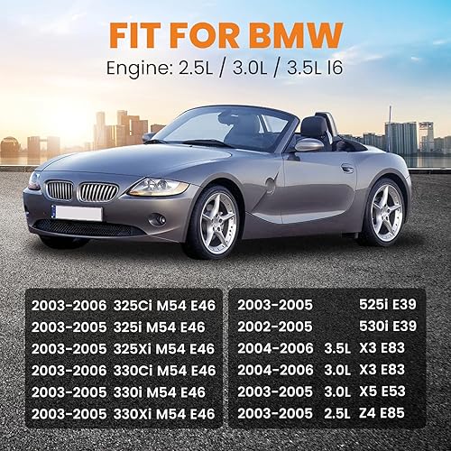 Miniatura 4 de maXpeedingrods Cubierta de válvula de motor de aluminio 11127512839, para BMW 325i 325Xi 325Ci 330Ci 330i 330Xi M54 E46 2003-2006, 525i 530i E39