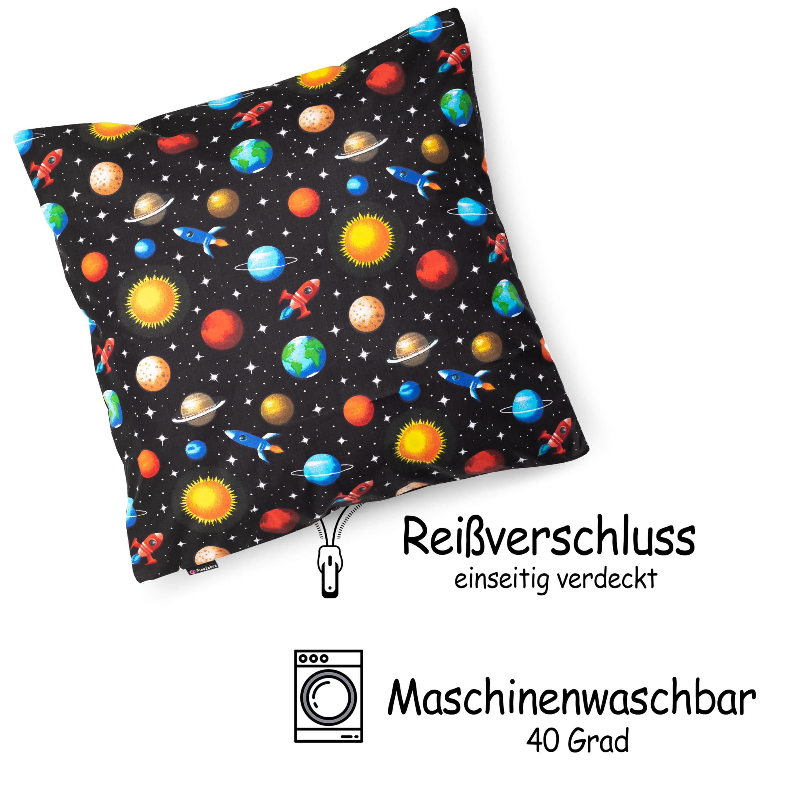 PinkZebra Biologische mousseline kussensloop, 50 x 50 cm, voor kinderen en volwassenen, zacht, hoofdkussensloop, GOTS-certificering, Made in EU
