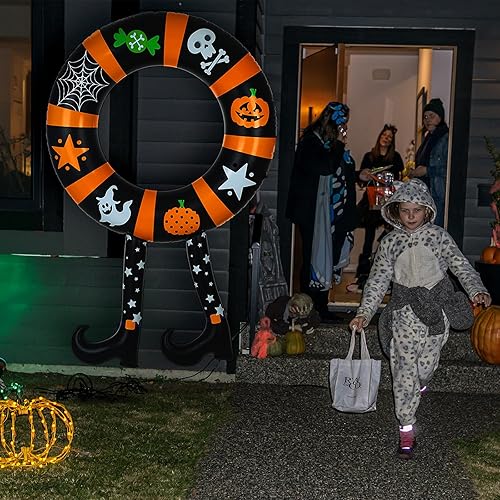 Leyndo Corona inflable del día de San Patricio de 4.9 pies, decoración irlandesa para patio, guirnalda colgante de primavera grande para interiores