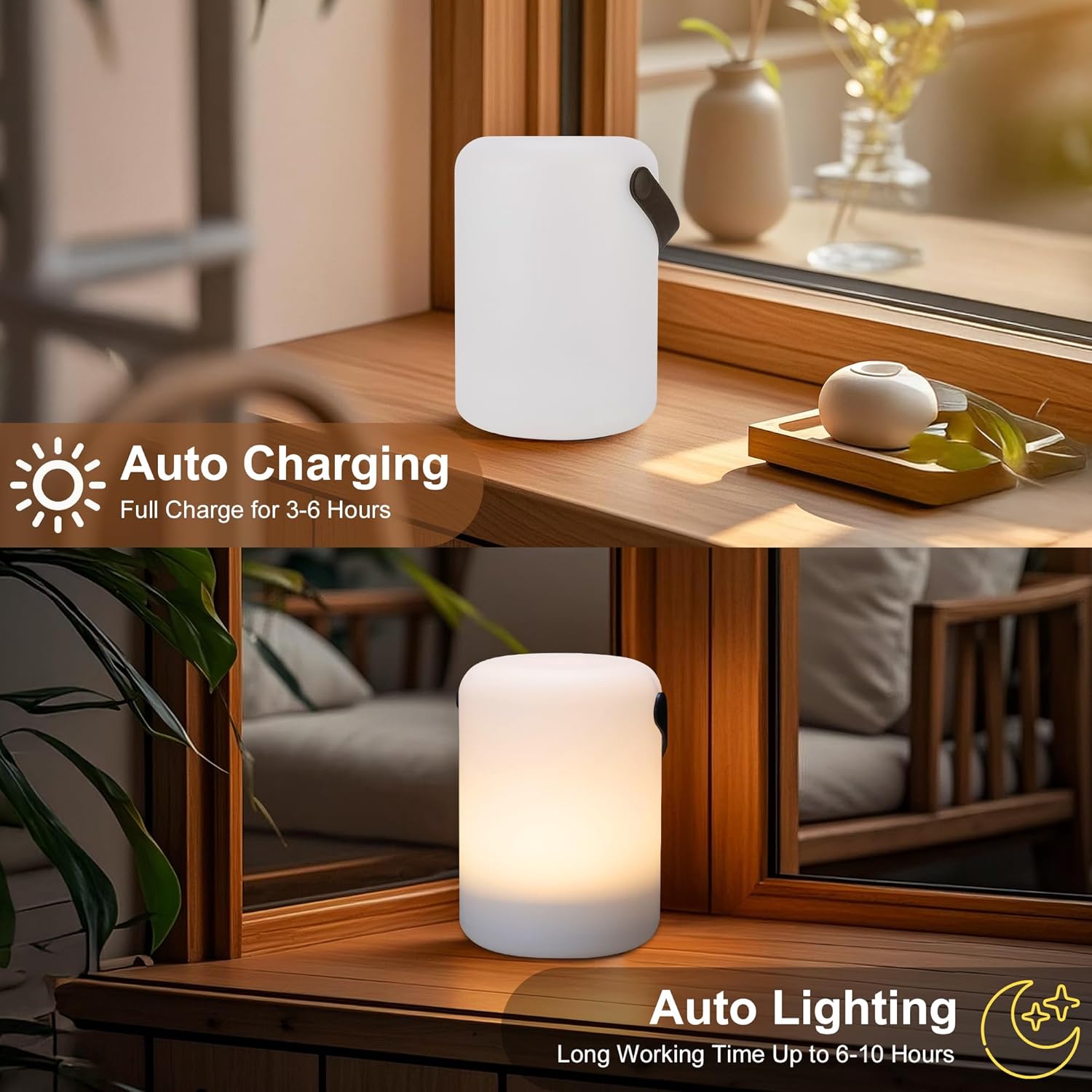 pearlstar Solar Lanterns Outdoor Waterproof - USB Rechargeable Camping Lanterns, Solar Powered Hanging Outdoor Lantern for Balcony, Patio, Home, Bar