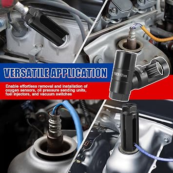 NYXOVA 10Pcs Oxygen Sensor Socket Set Sensor Oil Pressure Sending Unit Removal Kit