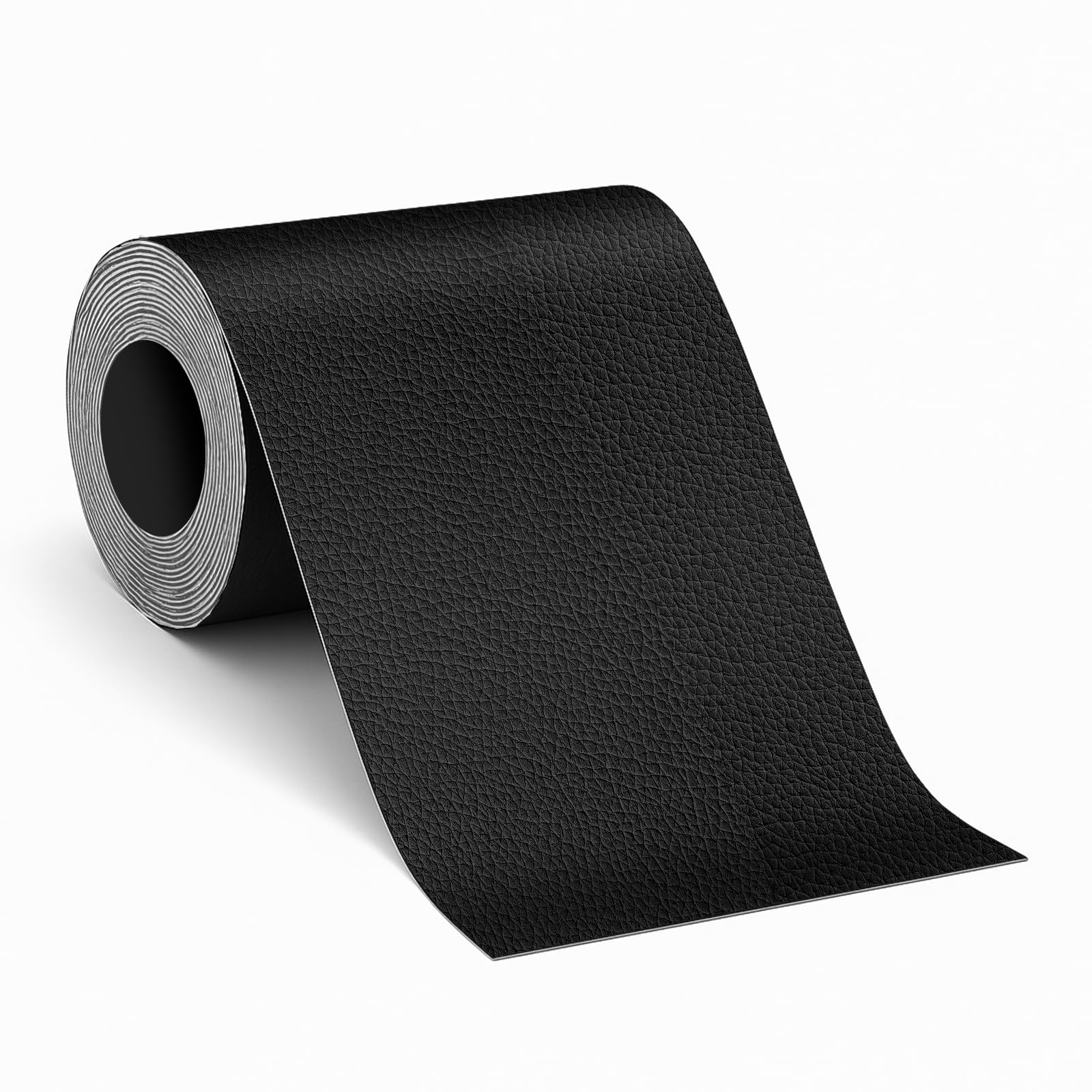 Patch di Riparazione in Similpelle Autoadesiva, 10 x 200 cm, per Divani, Sedili, Giacche, Nero