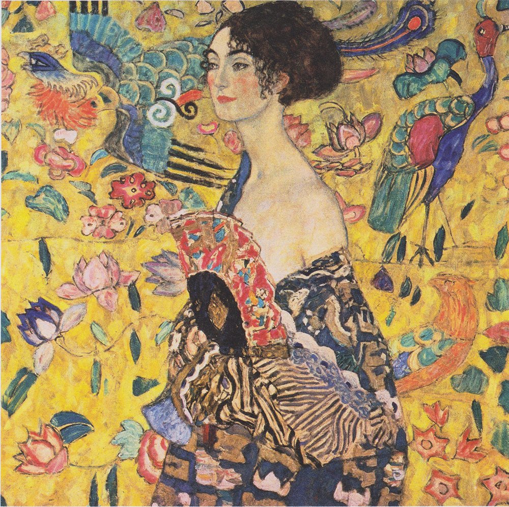Cadre Gustav Klimt Girl with Yellow affiche XL décoration murale luxe