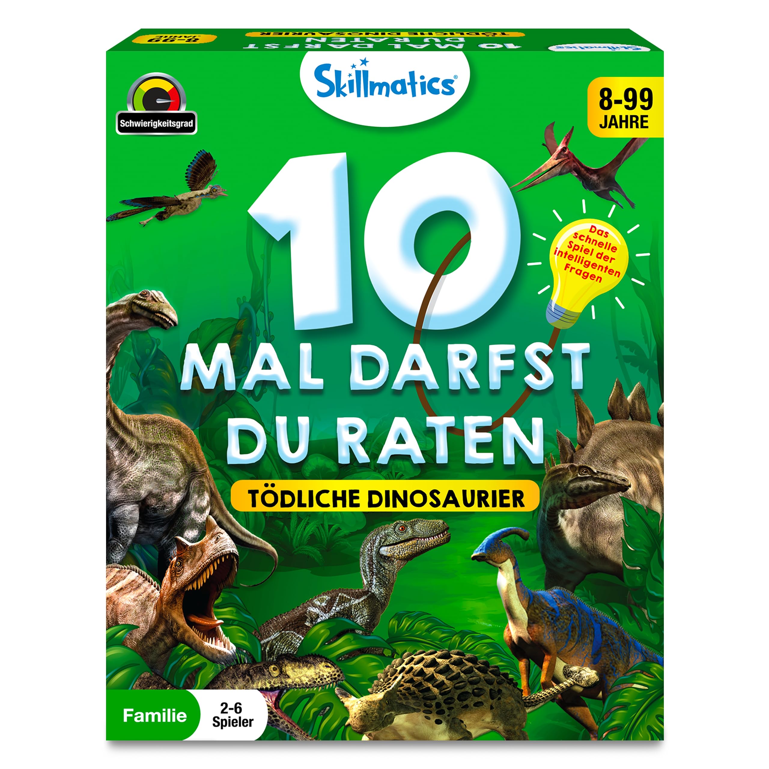 Skillmatics Kartenspiel - 10 Mal darfst du raten Dinos, Geschenke für Kinder ab 8 Jahren, Großer Spaß für unterwegs und Spieleabende mit der Familie