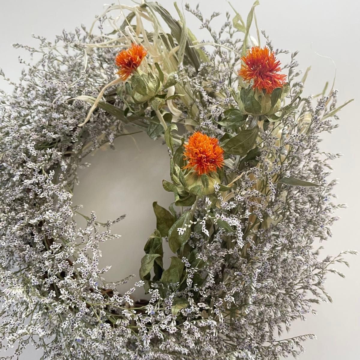 商品名【綾】みーこ♥アンティークジニアの花束風リース✳ 秋冬