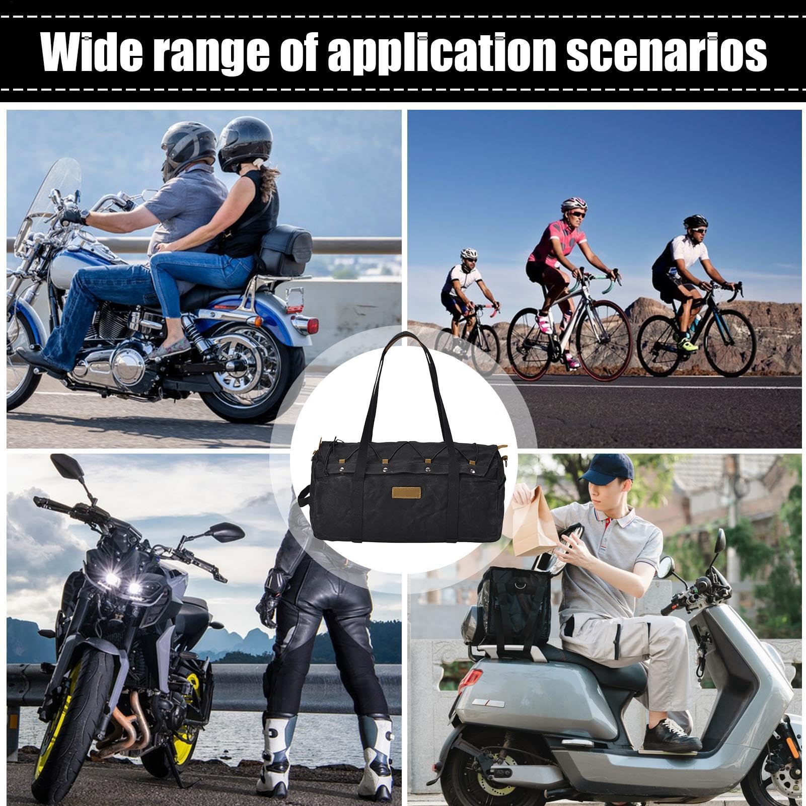Borsa da viaggio in moto, borsa per bagagli in moto Backpack di stoccaggio | per cicli esterni impermeabili retrò con cerniera e fibbia per vari