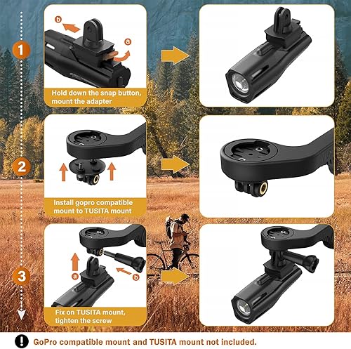 Miniatura 3 de TUSITA Adaptador de montaje Go'Pro compatible con Cygolite Metro, Expilion, Streak Series Bike Light