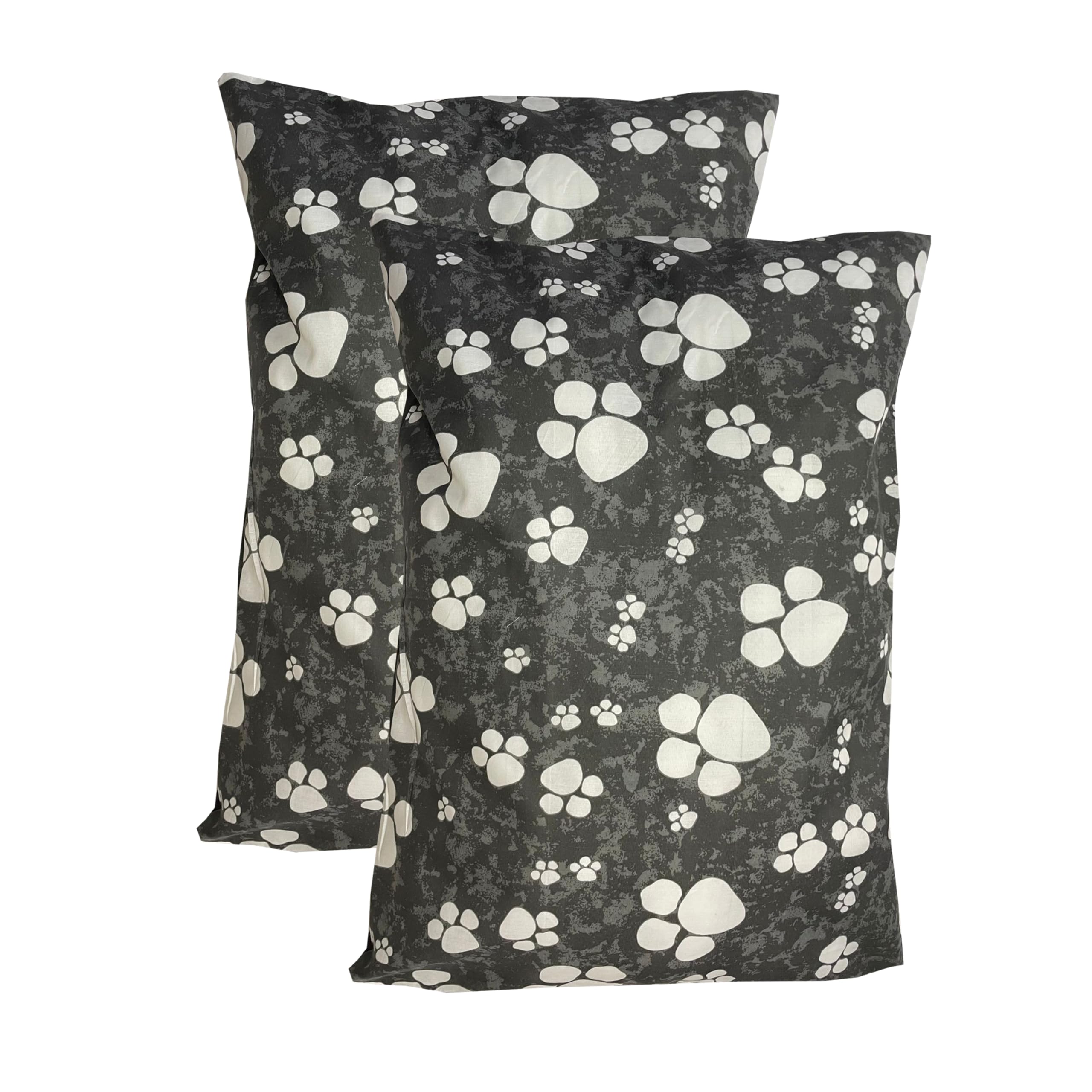 BRIT COTTON® Large Pet Dog Bed with Zipped Removable & Washable Cushion Cover- Printed Easy Care Soft Pet Pillows Dog Beds Pet Supplies (BLACK PAW, PACK OF 2 WITH 1 EXTRA COVER) — image 1