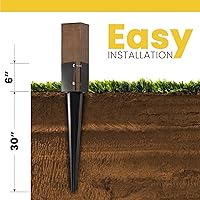 Vista 4 de 8 Pcs 36" Heavy Duty 4x4 Fence Post Anchor Ground Spike Metal Black Powder Coated - Mailbox Post Anchors. Length: 36 inches, Outer Dimension: 4” x