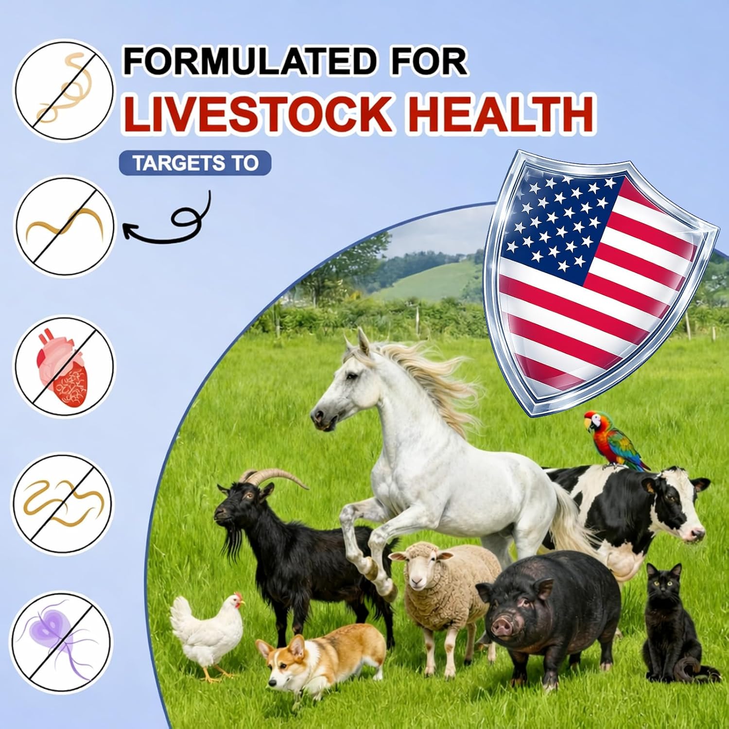 Ivermectin & Praziquantel Liquid De-wormax for Use in Horses, Poultry & More.,4 oz.