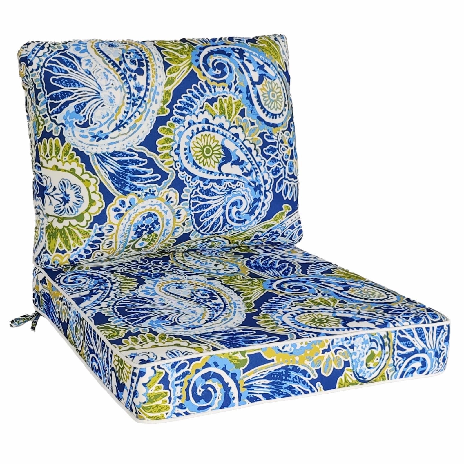 XXPILOS Outdoor Seat Back Chair Cushion Tufted Pillow 22x22 Indoor Deep Seat Chair Cushion Set Water Resistant for