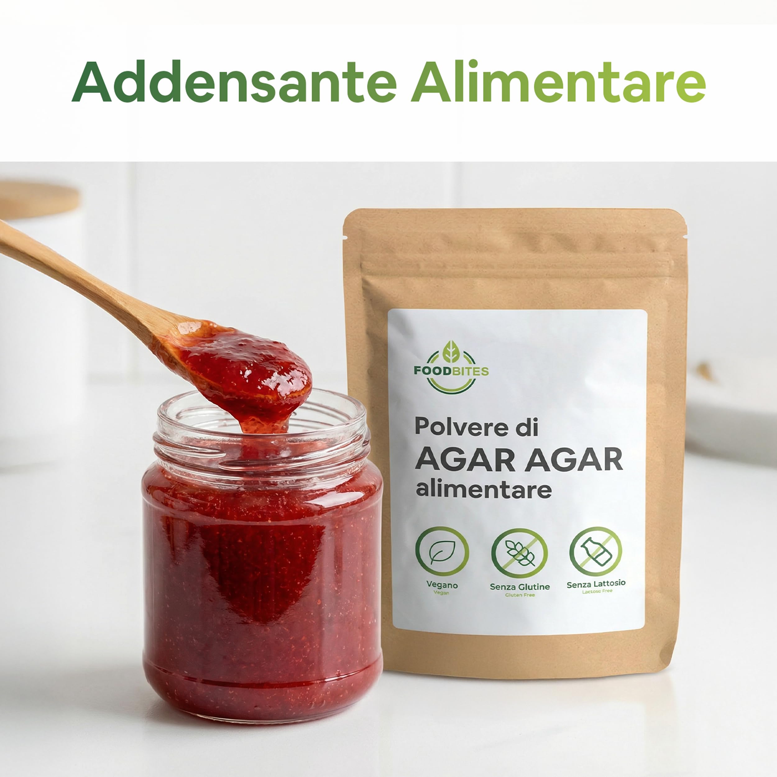 Food Bites Agar Agar Polvere Alimentare 1 Kg per Cucinare - Addensante Alimentare per Dolci, Cucina Molecolare & Mixology - Gelatina Naturale in Polvere 100% di Purezza - eBook OMAGGIO con 20 Ricette