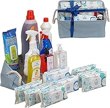 Luxury Cleaning, Supplies Kit, All In One Household Cleaning Essentials Set with Surface-Floor-Hand Cleaners, Laundry Detergent, Dish Soap, Nice Gift for New Homeowners