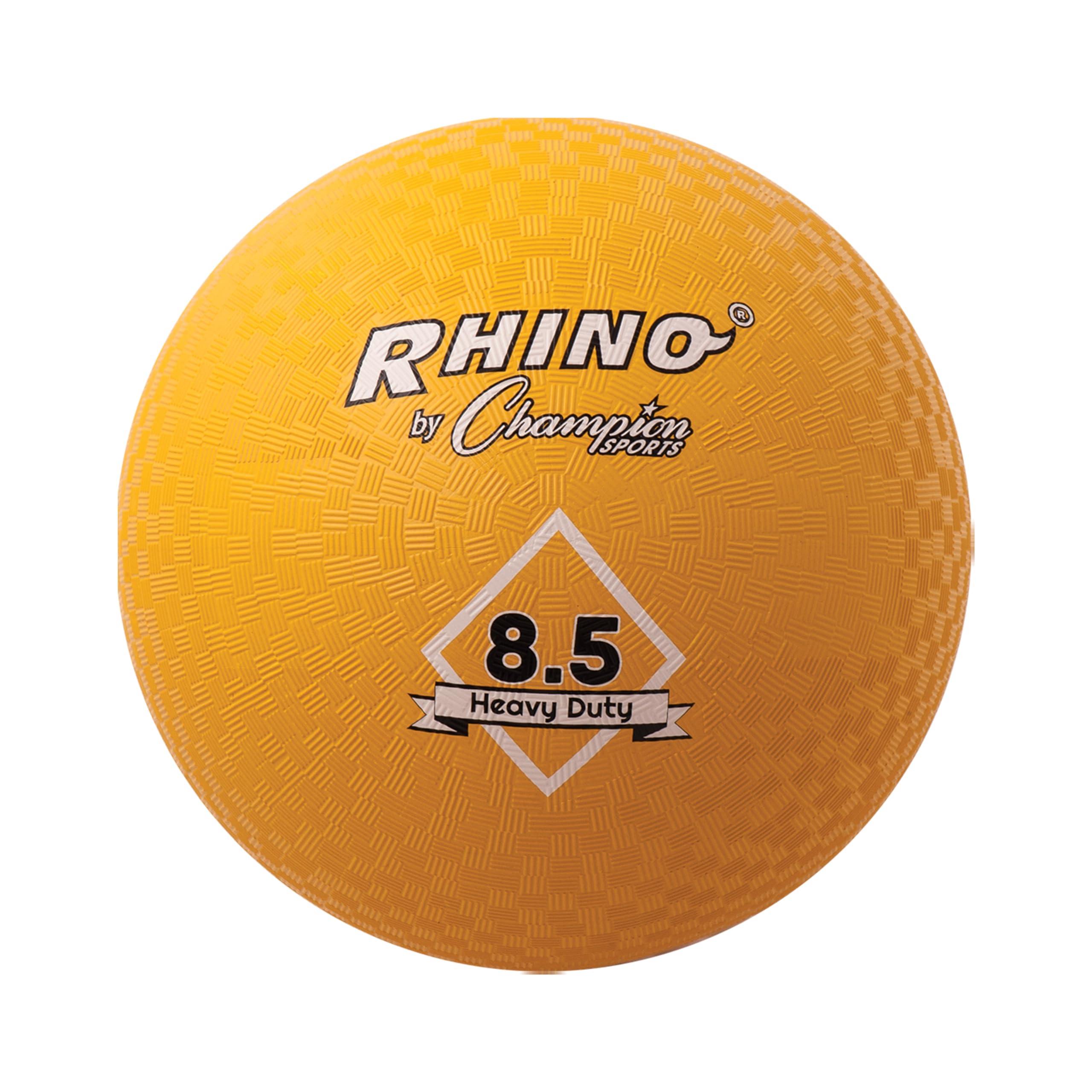 Champion Sports Heavy-Duty Rhino Playground Ball 8.5"D - Two Ply, Nylon Wound, YELLOW ONLY