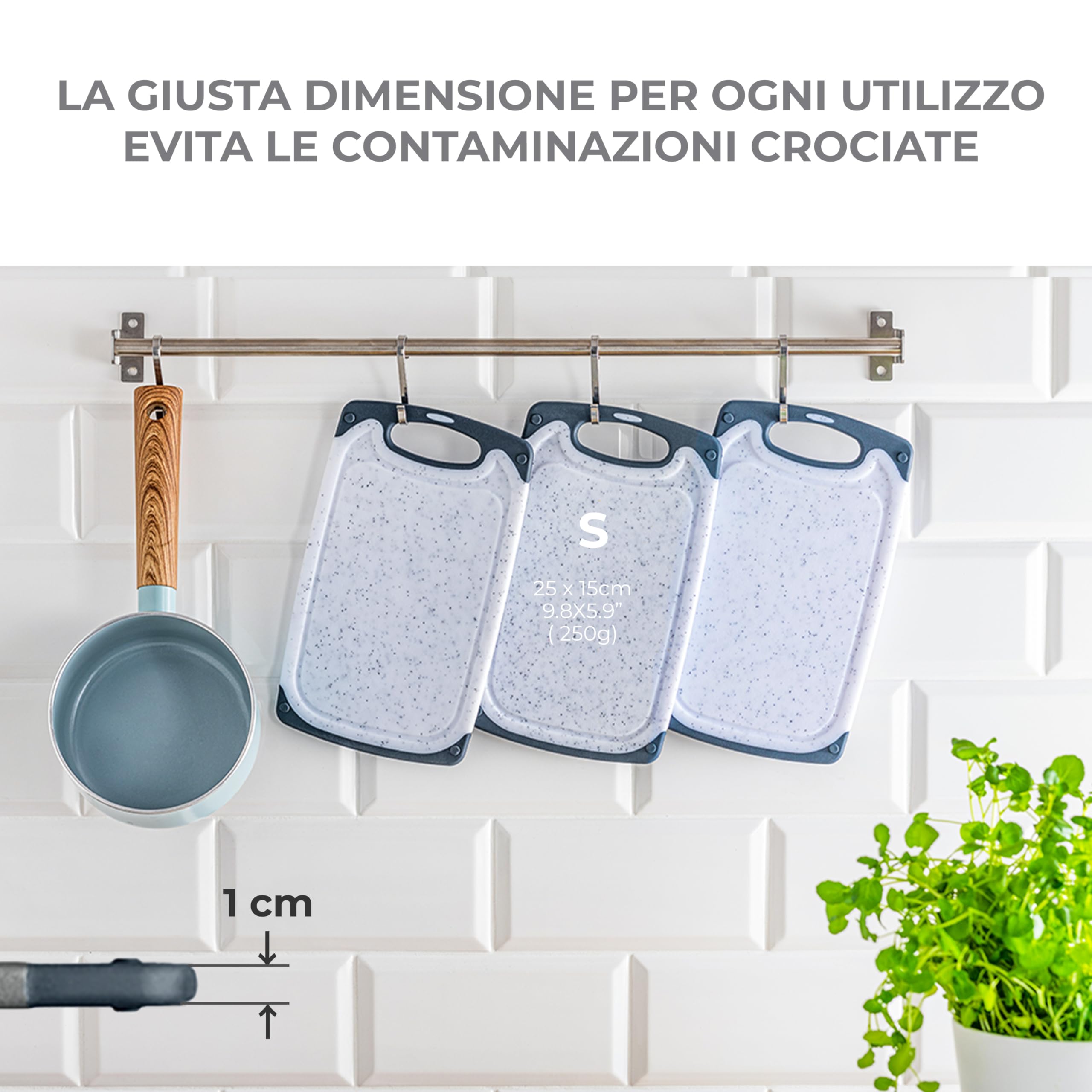 Tagliere Antibatterico Silit Con Solco Per Succhi - Igienico E Resistente, 45x30 Cm (Plastica Di Qualità) - Foto 7