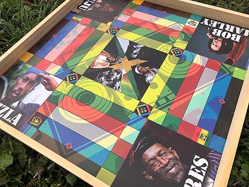 Jamaican Ludo Reggae Legends Edition - Juego de mesa de gran tamaño de 24 x 24 pulgadas  Juego familiar único para adultos y amigos  Regalo para