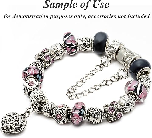 Miniatura 6 de RUBYCA 5 unids 8.3 "plata Color Broche Europeo serpiente cadena encanto pulsera fit Charm Beads DIY