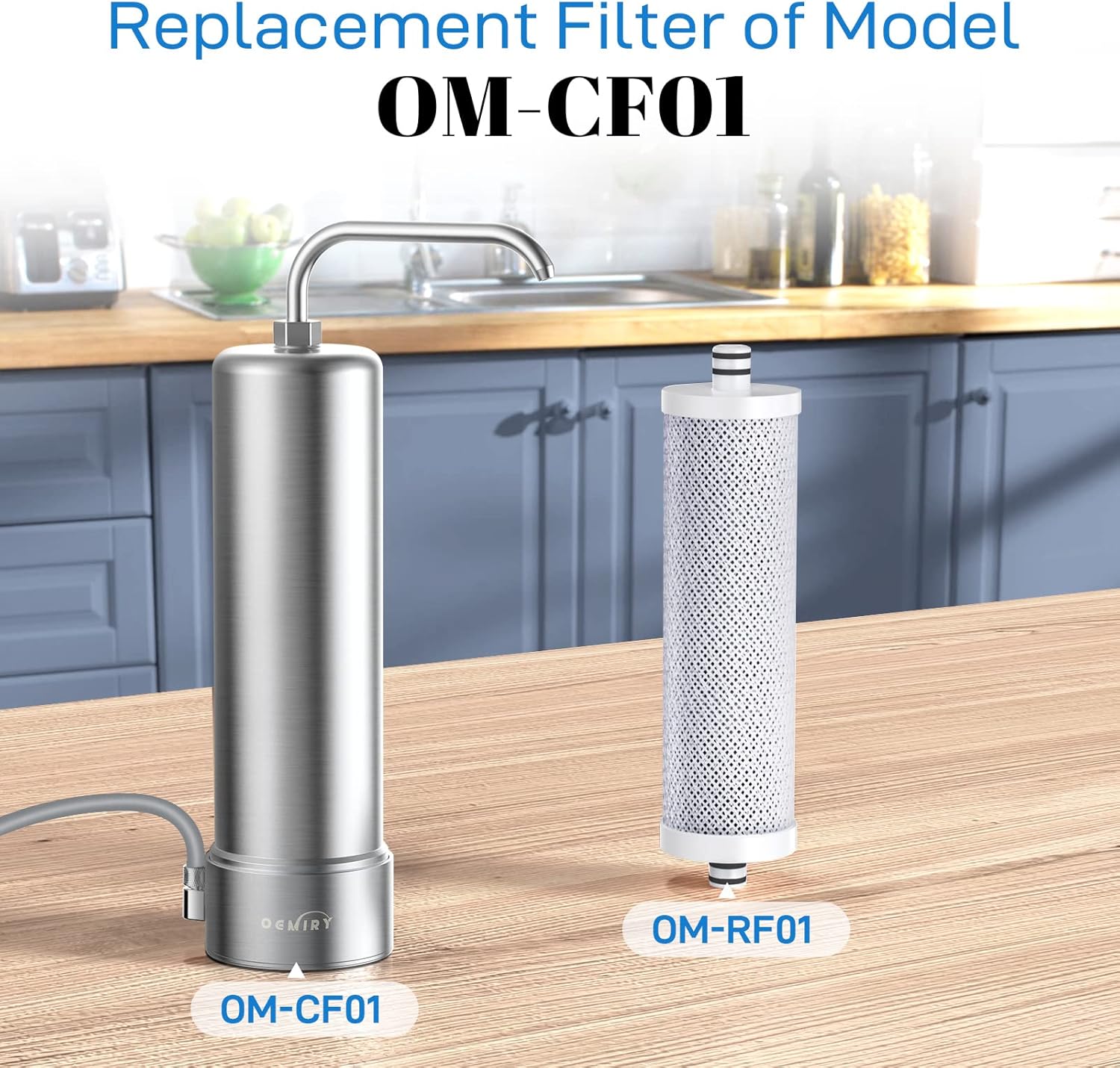 OEMIRY OM-CF01 Countertop Water Filter System with Replacement Filter
