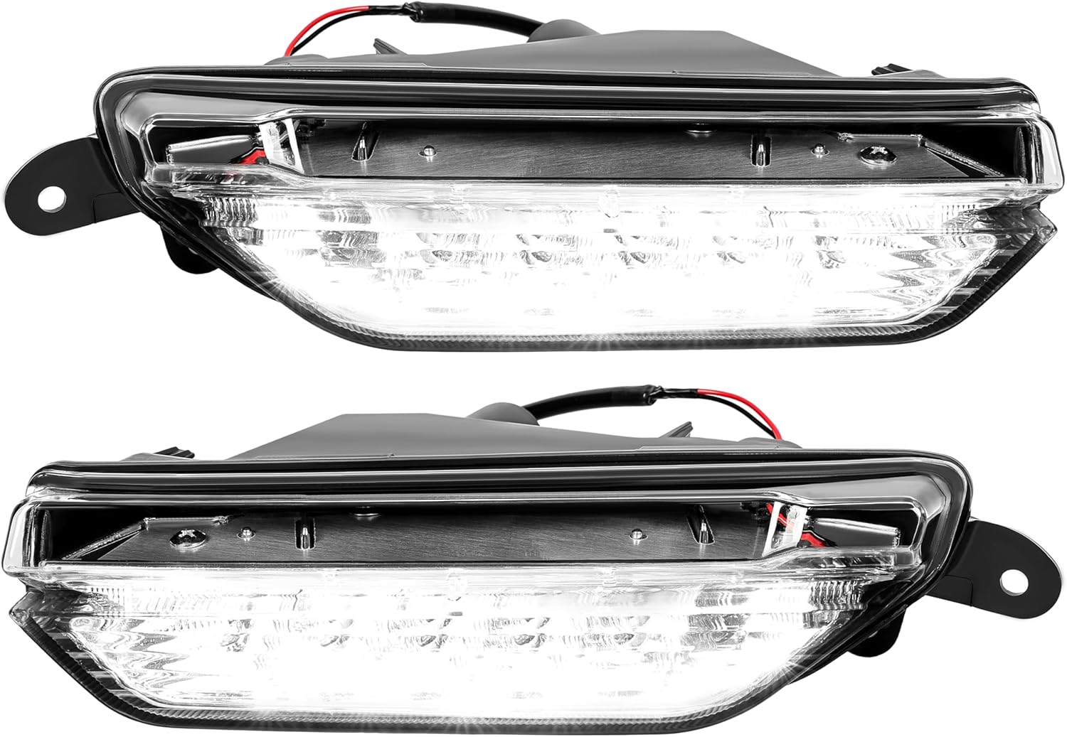 HECASA Daytime Running Light Compatible with 2016-2017 Infiniti QX50 Replacement for 266055UA0A 266005UA0A LED Daytime Running Lamps DRL Clear Lens Driver & Passenger Side
