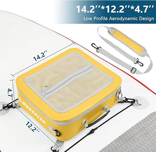 Miniatura 13 de Bolsa térmica impermeable de PVC para paddleboard, 12 latas, enfriador aislado suave para paddleboard, camping, kayak Azul oscuro