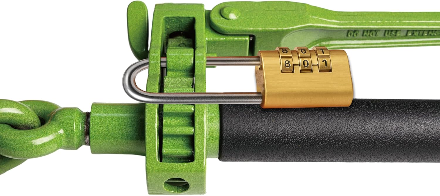 Green Ratchet Binder Plus Ratchet Chain Binder - 2 Pack Folding Handle Load Binder, 5/16" - 3/8" Grade 70 Chain, 7100 LBS Working Load Limit, Heavy-Duty Tow Chain Binder, DOT & SAE Compliant
