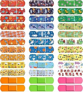 33 Style Kids Cartoon Bandages 300 Pcs Cute Bandages Adhesive Flexible Colorful Bandage Toddler Bandage Waterproof Breathable Protect Scrapes and Cuts for Girls Boys Children Toddlers (Cool)