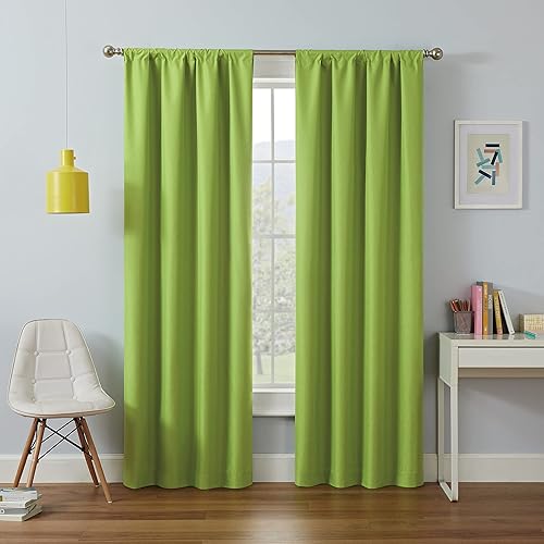 Vista 102 de ECLIPSE, Kendall - Cortinas blackout térmicas modernas con bolsillo para cortinero, cortinas para ventana de habitación o sala (1 panel), 42x84