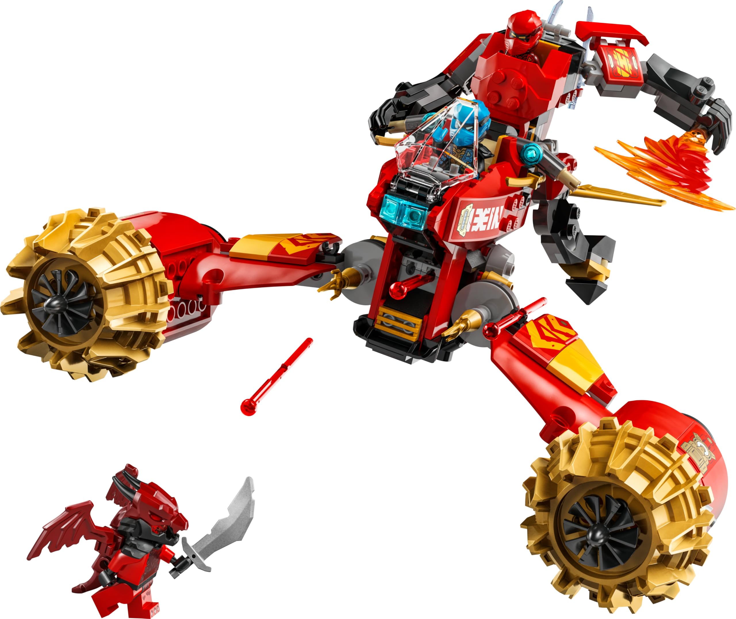 LEGO Ninjago Moto-Meca de la Tormenta de Kai Juguete de Construcción, Juego Ninja con Moto y 3 Minifiguras, Figura Articulada con Catana, Regalo para Niños y Niñas de 7 Años o Más 71830