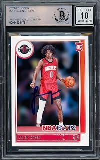 Jalen Green Autographed 2021-22 N.B.A Hoops Rookie Basketball Card #218 Auto Grade Gem Mint 10 Beckett BAS Stock #205942