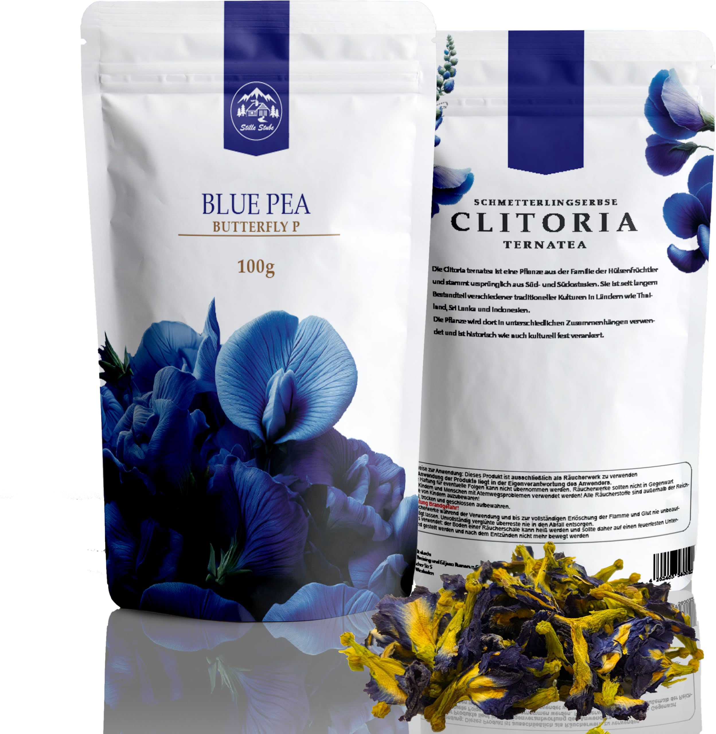 Butterfly P 100 g Blue T | Fiori interi in qualità premium | 100% naturale e non trattata | blu intenso e versatile
