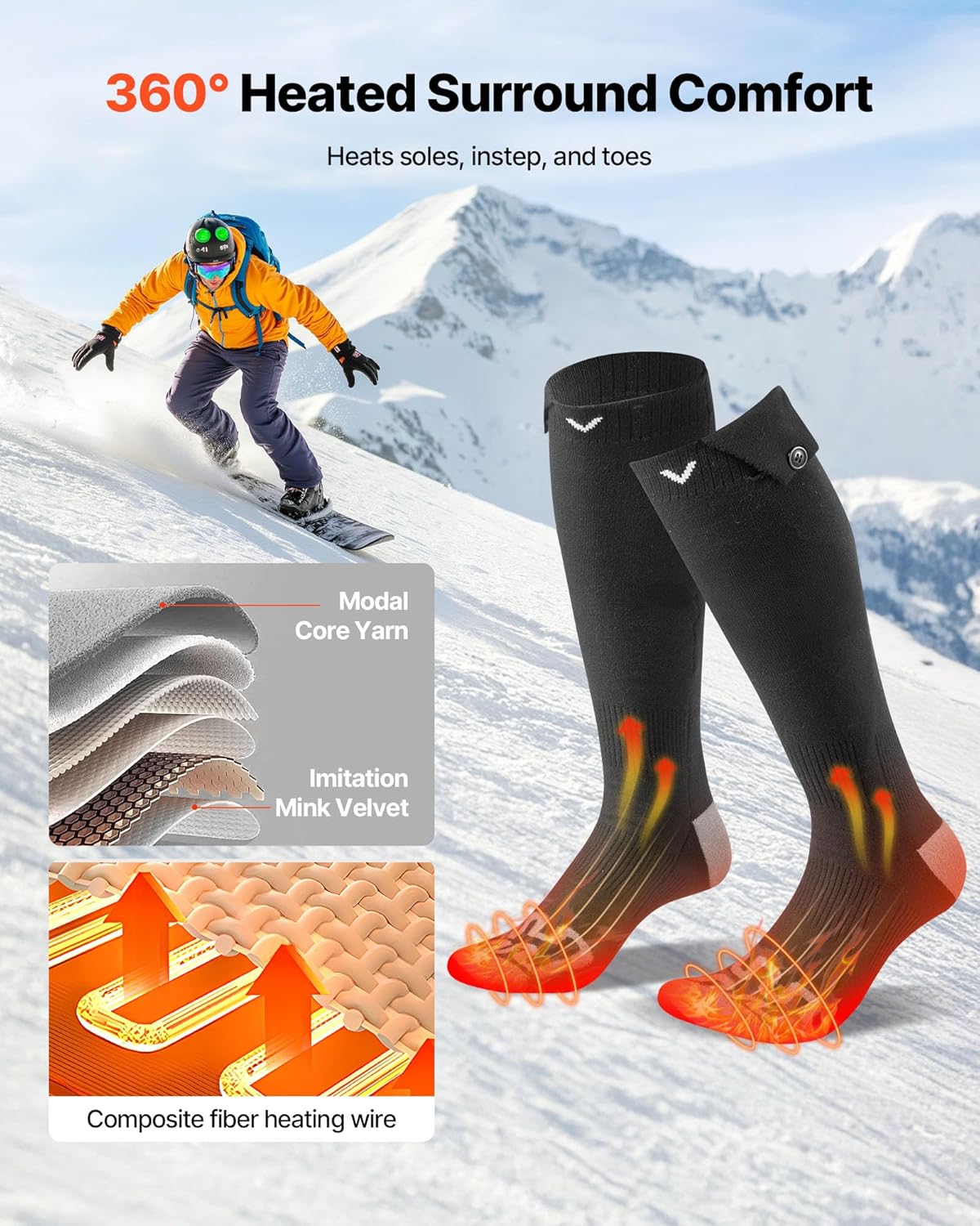 VEVOR Heated Socks Battery Life