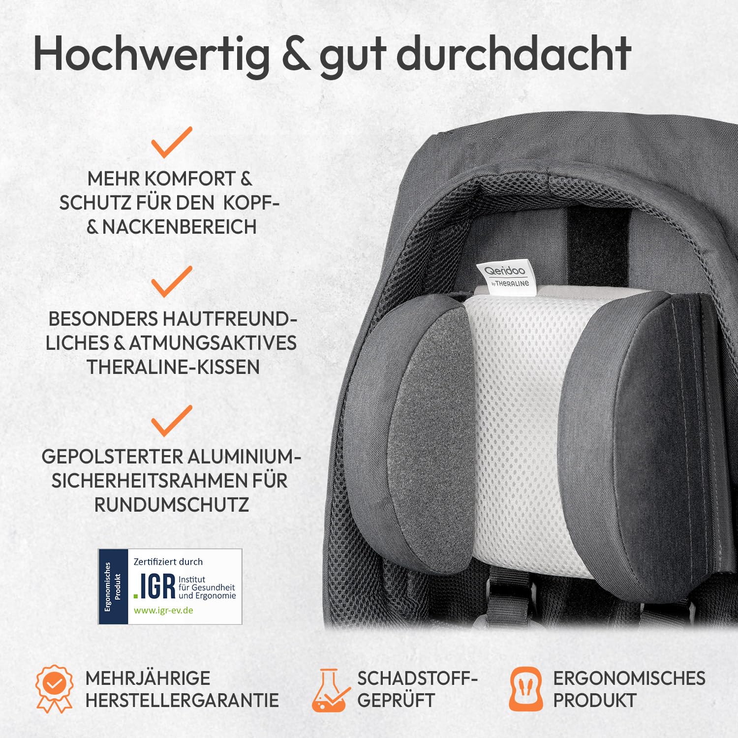 Qeridoo Hängematte Plus Limited Edition Theraline | Babyhängematte | Für EIN-und Zweisitzer (max. 1 Stück im Zweisitzer) | Für Qeridoo Fahrradanhänger