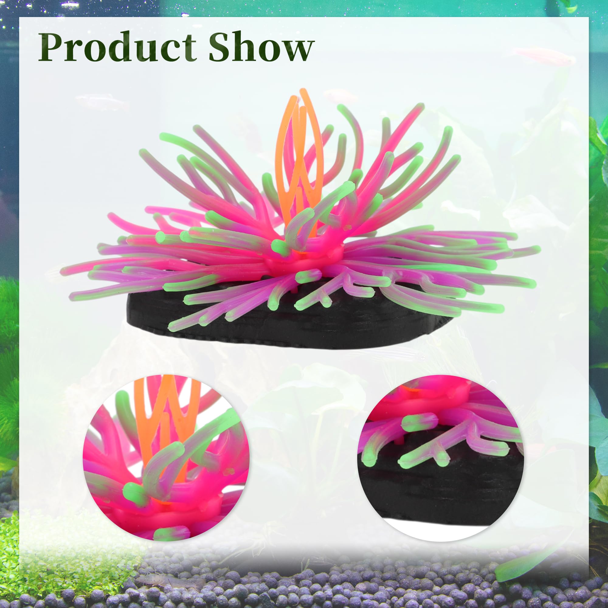 CAPASTEC Fluorescent Aquarium Coral, Vibrant Glowing Effect, Fish Tank Decorations, Artificial Tank Accessories, Green