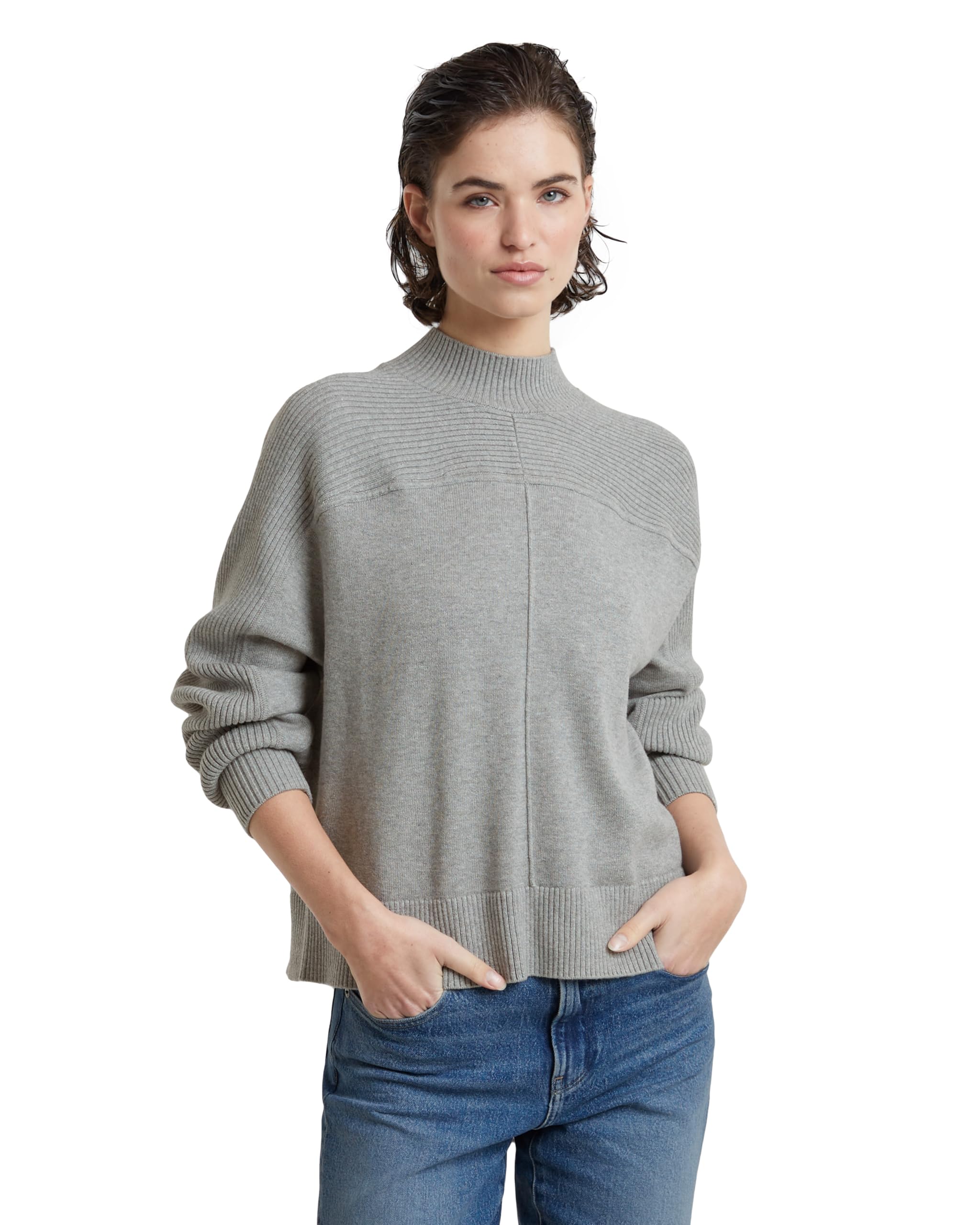 G-STAR Donna Boxy Mock Jumper, Multicolore (Grey Alloy Htr D25218-D771-G902), M-image