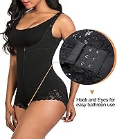 Vista 5 de Body ShaperX - Faja de control del abdomen, modelador de figura con cremallera, body con torso abierto
