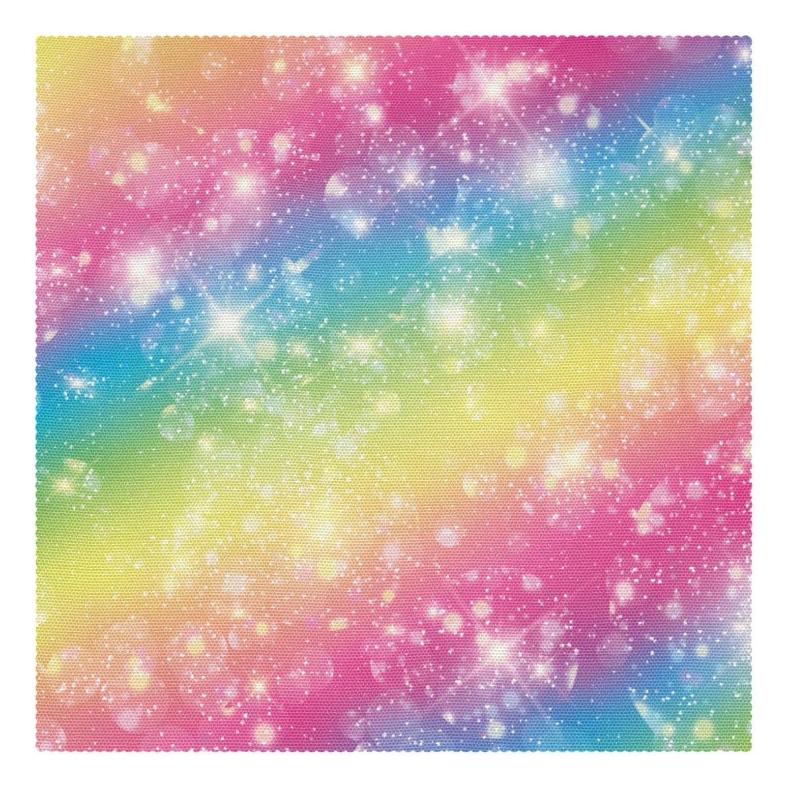 Schönes Regenbogen-Tischset, waschbar, rutschfest, hitzebeständig, für Esstisch, Küche, 30 x 30 cm, 4 Stück