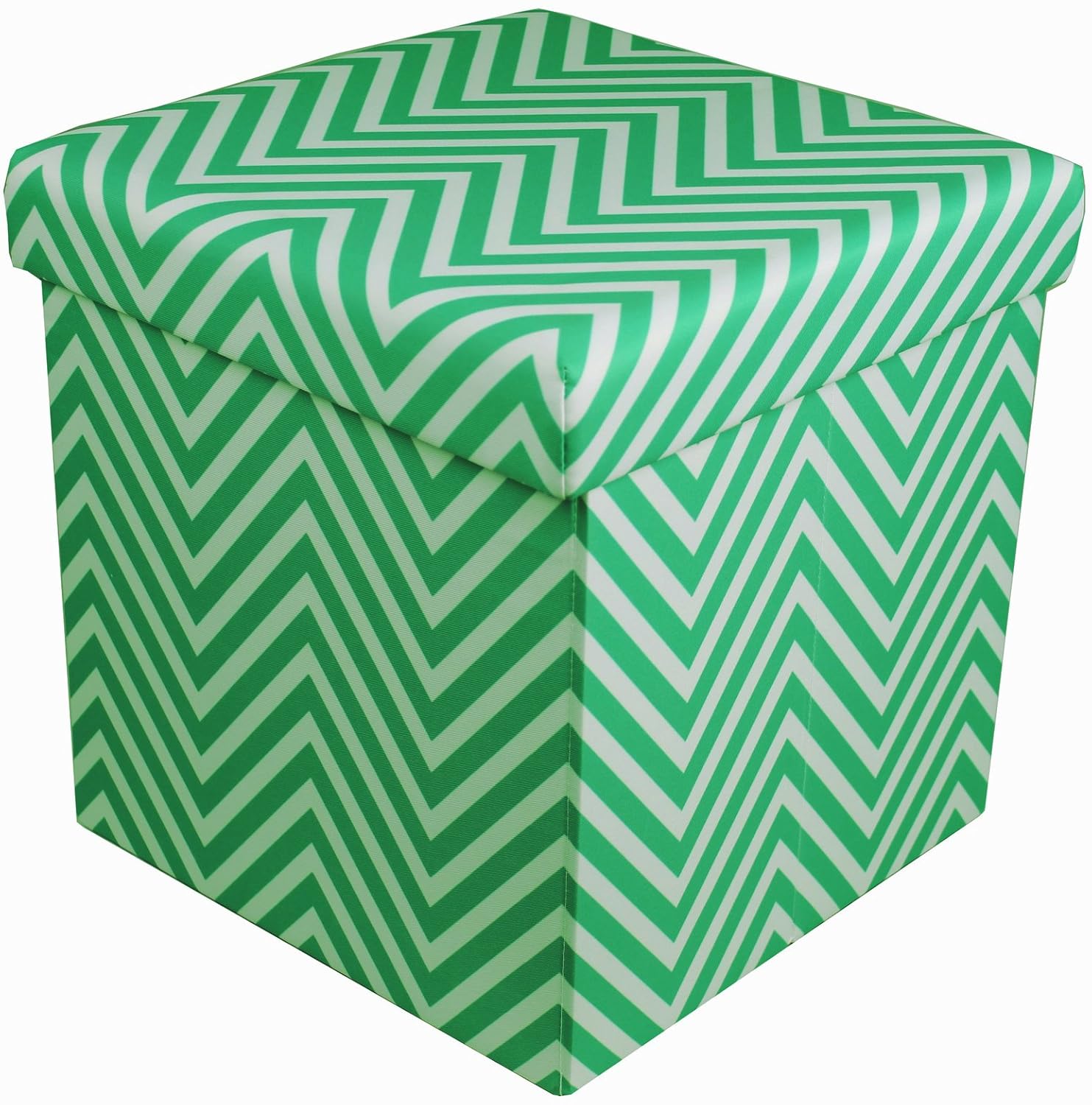 Sorbus Chevron Storage Ottoman Cube Foldable/Collapsible