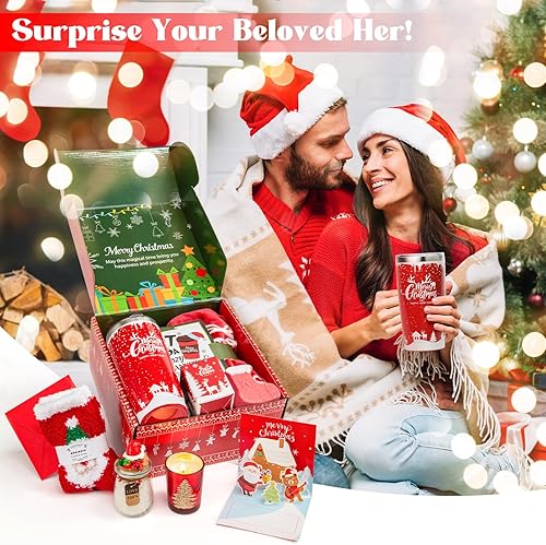 Miniatura 2 de Regalos de Navidad para mujeres, manta y cesta de regalo de cumpleaños con mamá, esposa, novia, hermana, vaso de Navidad para aquellos que lo tienen