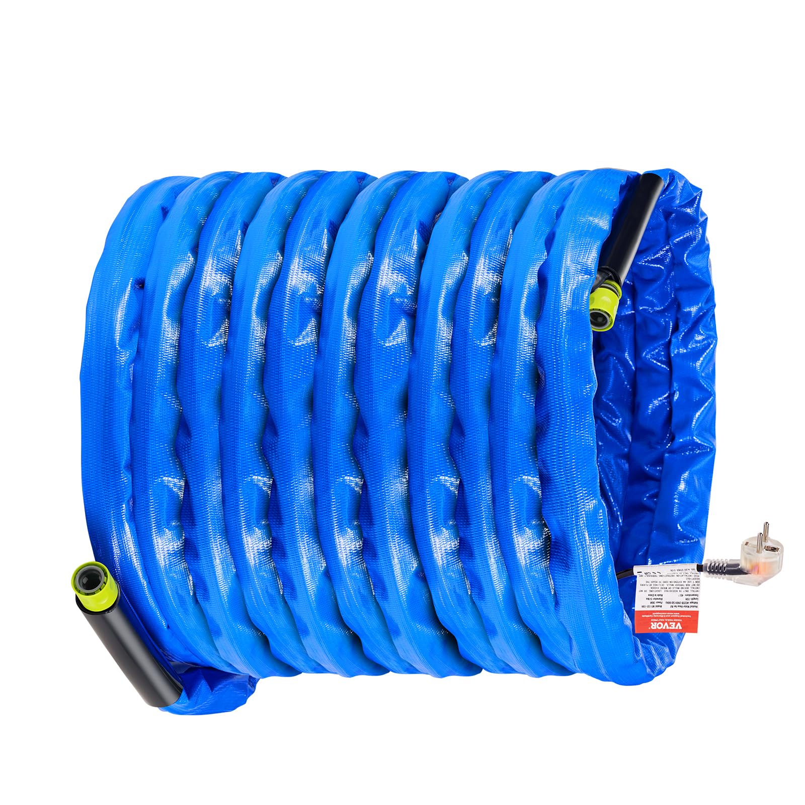 VEVOR Tuyau d'Eau Chauffant pour Camping-car 30,5 m, Tuyau d'Eau Potable Antigel jusqu'à -42,7 ℃, Autorégulation Automatique, Diamètre Intérieur de 16 mm avec Raccords Rapides, sans Plomb ni BPA