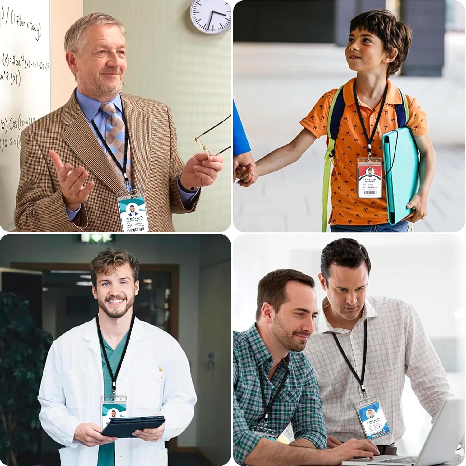 50Pcs Black Lanyard for ID Badges Nylon Flat Lanyard with Swivel Hook Bulk Lanyards for Office, School, Conference - Image 6