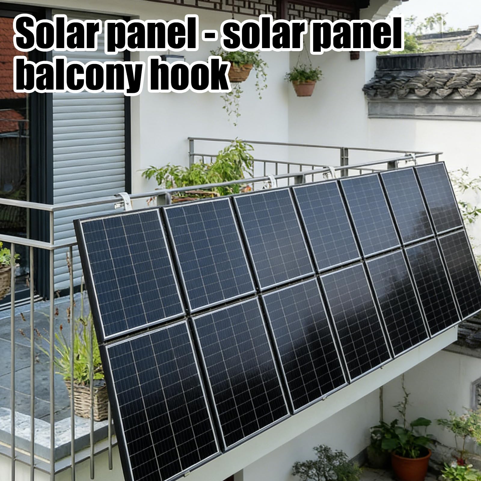 Crochets de Fixation pour Panneaux Solaires 4 Pièces, Fixation pour Panneau Solaire Crochets en Acier Inoxydable 304, Support Module PV pour Balcon, Garde-Corps, Toit Plat, Argent
