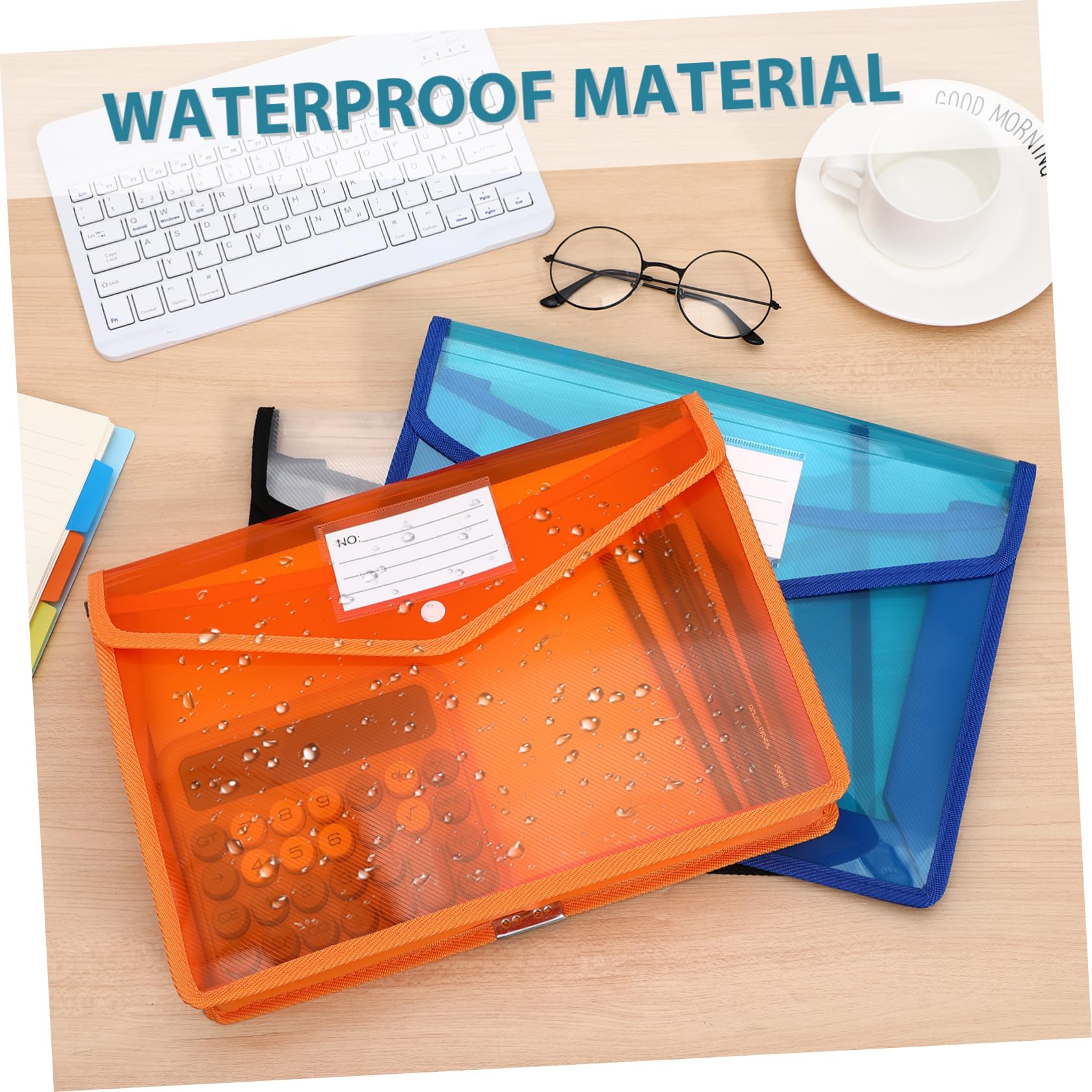 PLAFOPE 7pezzi Busta di Plastica con Bottone per Documenti Busta Trasparente Resistente in Pp per Ufficio Scuola e Archiviazione Organizzazione Efficiente