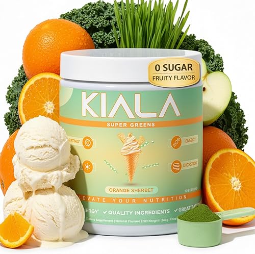 Vista 12 de Kiala Nutrition Super Greens, Polvo de verduras orgánicas con espirulina y clorela para la digestión, salud intestinal, inmunidad, energía, sin