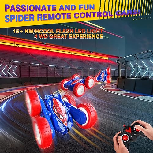 Miniatura 3 de OKKIDY Spider RC Stunt Car para niños de 8 a 12, control remoto 360 Flip 4WD recargable, regalo de cumpleaños para niños y niñas de 8 a 12 años
