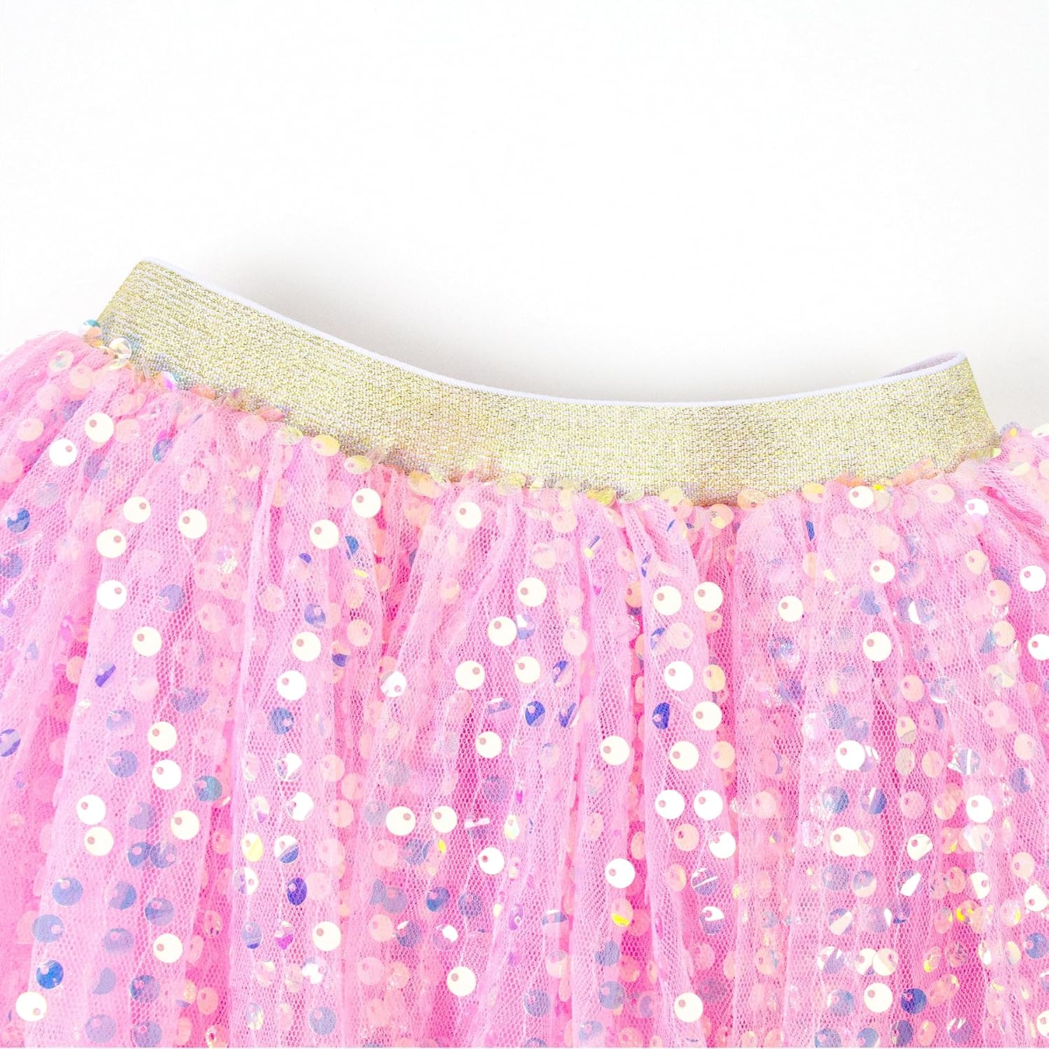 Magic Park 1-14Y Toddler Tulle Sequin Skirt Little Girl Tutu Skirts Birthday Holiday Party Girls Solid Color Short Skirt