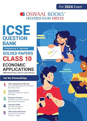 Oswaal ICSE Question Bank Class 10 Economic Applications Hardcover Book (For 2024 Board Exams)