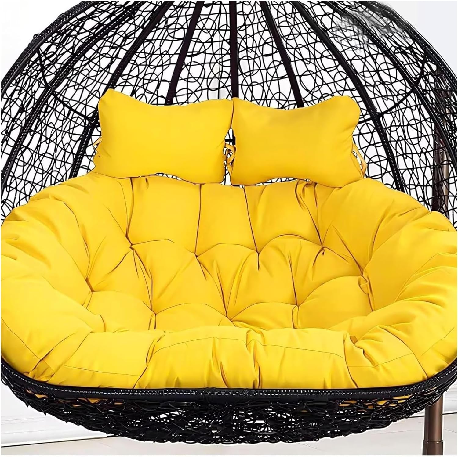 The Double Egg-Shaped Chair Cushion is Replaceable, Removable, and Washable. The Hammock Egg-Shaped Cushion is Perfect for patios, backyards, Balconies, and hammocks. N