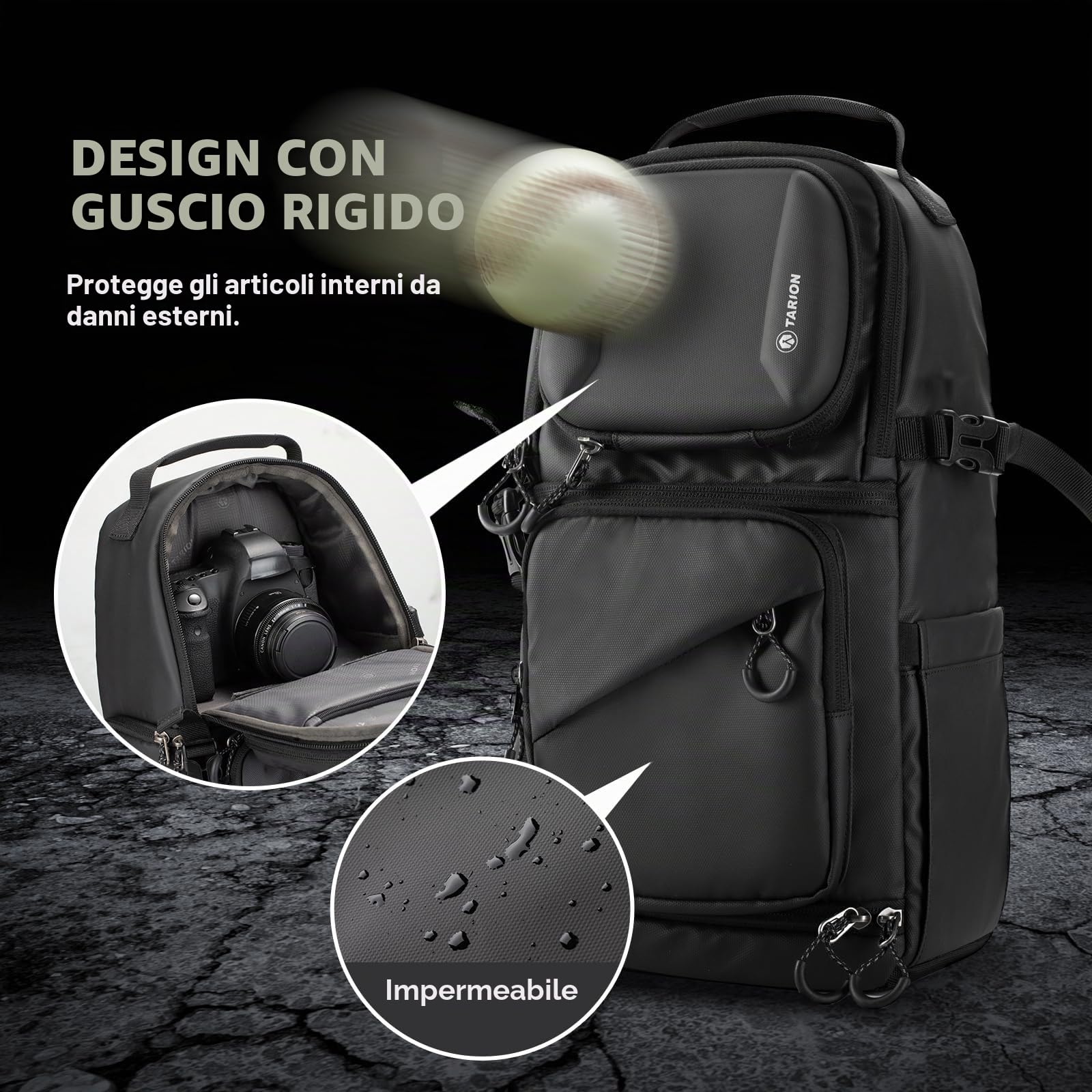 TARION Borsa Fotografica Fotocamera Monospalla: Borsa Macchina Fotografica Impermeabile Zaino Fotografico tracolla per fotocamera Compatibile con Fotocamera DSLR SLR Treppiede
