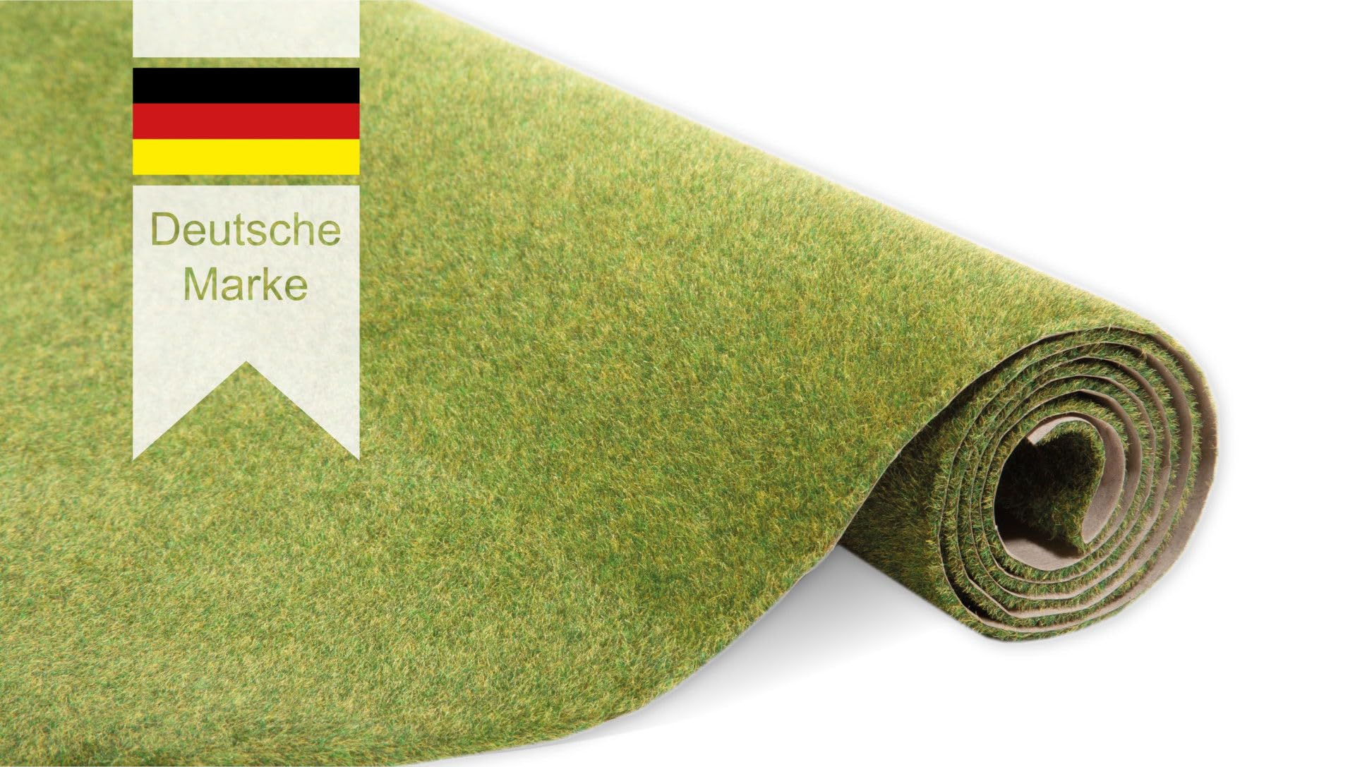 modellnatur Grasmatte 200 x 43 cm | Wiesengrün | Kunstrasen für Modellbau, Modelleisenbahn Zubehör, H0 Gelände, Bastelprojekte und Bonsai-Deko – naturgetreu, dicht beflockt, vielseitig